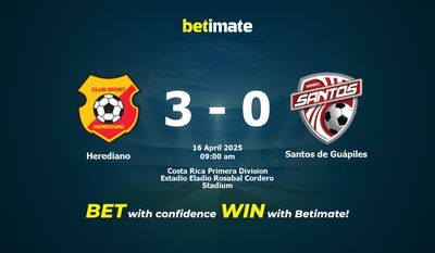 Dự đoán Herediano vs Santos de Guápiles, tỷ lệ cá cược 16/04/2025
