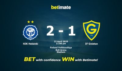 Dự đoán HJK Helsinki vs IF Gnistan, tỷ lệ và tip cá cược 22/04/2025