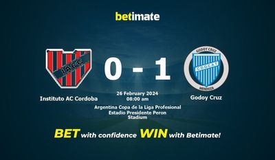 Soi kèo Instituto AC Cordoba vs Godoy Cruz, Tỷ lệ & Mẹo cá cược 26/02/2024