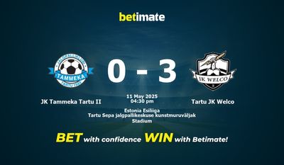 Dự đoán, tỷ lệ và tip cá cược JK Tammeka Tartu II vs Tartu JK Welco 05/11/2025