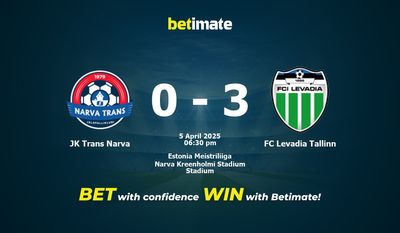Dự đoán JK Trans Narva vs FC Levadia Tallinn, Tỷ lệ cược & Mẹo cá cược 04/05/2025