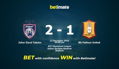 Soi kèo Johor Darul Takzim vs BG Pathum United, tỷ lệ và tip cá cược 12/12/2023