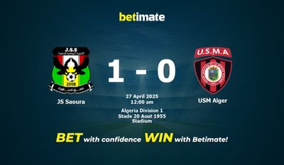 Dự đoán JS Saoura vs USM Alger, Tỷ lệ cược & Mẹo cá cược 26/04/2025