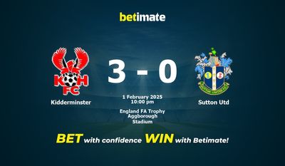 Dự đoán Kidderminster vs Sutton Utd, Tỷ lệ cược & Mẹo cá cược 02/01/2025