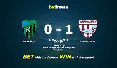 Dự đoán Kocaelispor vs Bandirmaspor, Tỷ lệ & Mẹo cá cược 24/11/2024