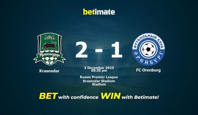 Nhận định, soi kèo Krasnodar vs FC Orenburg 03/12/2023