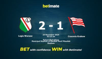 Dự đoán, Tỷ lệ cược & Mẹo cá cược Legia Warsaw vs Cracovia Krakow 23/11/2024