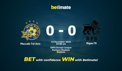 Dự đoán Maccabi Tel Aviv vs Rigas FS, Tỷ lệ cược & Mẹo cá cược 12/12/2024