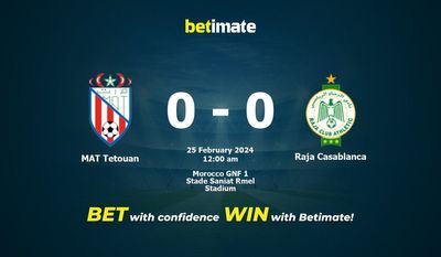 Dự đoán MAT Tetouan vs Raja Casablanca, tỷ lệ và tip cá cược 24/02/2024