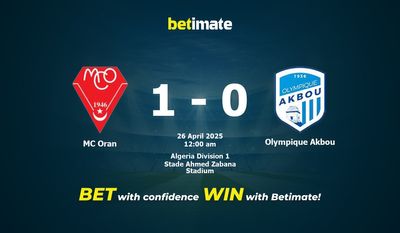 Dự đoán MC Oran vs Olympique Akbou, tỷ lệ cá cược 25/04/2025