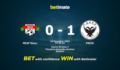 Dự đoán, tỷ lệ và tỷ lệ MEAP Nisou vs PAEEK Mẹo cá cược 16/12/2023