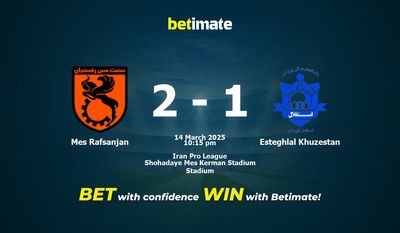 Dự đoán Mes Rafsanjan vs Esteghlal Khuzestan, Tỷ lệ cược & Mẹo cá cược 03/14/2025