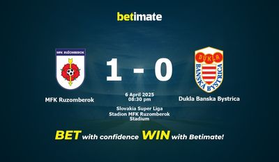 Soi kèo MFK Ruzomberok vs Dukla Banska Bystrica, tỷ lệ và tip cá cược 06/04/2025