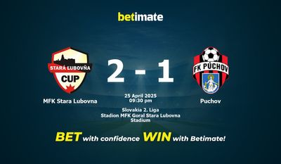 Dự đoán MFK Stara Lubovna vs Puchov, Tỷ lệ & Mẹo cá cược 25/04/2025