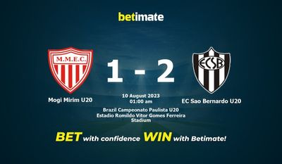 Soi kèo dự đoán Mogi Mirim U20 vs EC Sao Bernardo U20 ngày 09/08/2023