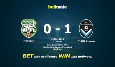 Soi kèo Monopoli vs GIANA Erminio, Tỷ lệ & Mẹo cá cược 14/05/2025