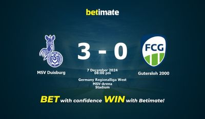 Dự đoán MSV Duisburg vs Gutersloh 2000, Tỷ lệ cược & Mẹo cá cược 12/07/2024