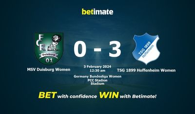 Soi kèo MSV Duisburg vs TSG 1899 Hoffenheim Women, tỷ lệ và tip cá cược 02/02/2024