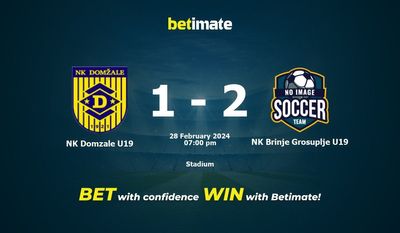 Dự đoán NK Domzale U19 vs NK Brinje Grosuplje U19, tỷ lệ và tip cá cược 28/02/2024