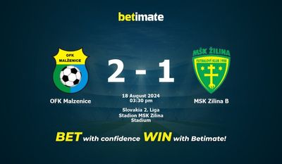 Nhận định, soi kèo OFK Malzenice vs MSK Zilina B ngày 18/08/2024