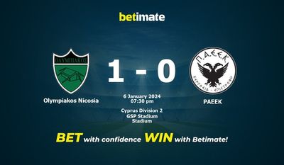 Dự đoán Olympiakos Nicosia vs PAEEK, tỷ lệ và tip cá cược 06/01/2024