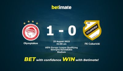 Soi kèo Olympiakos vs FK Cukaricki, Tỷ lệ & Mẹo cá cược 24/08/2023
