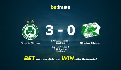Dự đoán Omonia Nicosia vs Othellos Athienou, tỷ lệ và tip cá cược 17/02/2024