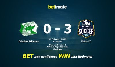 Soi kèo Othellos Athienou vs Pafos FC, tỷ lệ và tip cá cược 13/02/2024