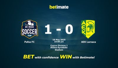 Dự đoán Pafos FC vs AEK Larnaca, tỷ lệ cá cược 18/05/2025