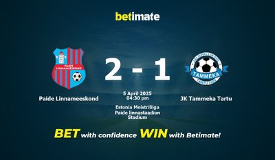 Nhận định dự đoán Paide Linnameeskond vs JK Tammeka Tartu, tỷ lệ cá cược 05/04/2025