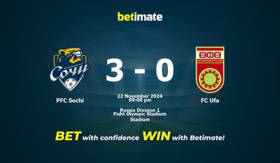 Dự đoán, Tỷ lệ cược & Mẹo cá cược PFC Sochi vs FC Ufa 22/11/2024