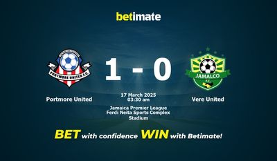 Dự đoán Portmore United vs Vere United, Tỷ lệ cược & Mẹo cá cược 03/16/2025