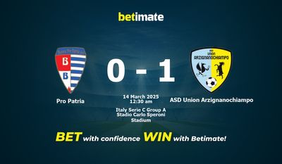 Dự đoán Pro Patria vs ASD Union Arzignanochiampo, Tỷ lệ cược & Mẹo cá cược 03/13/2025