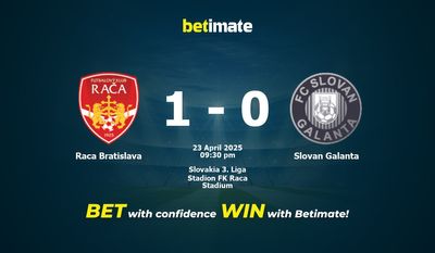 Soi kèo Raca Bratislava vs Slovan Galanta, tỷ lệ và tip cá cược 23/04/2025
