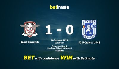 Dự đoán Rapid Bucuresti vs FC U Craiova 1948, Tỷ lệ & Mẹo cá cược 19/01/2024