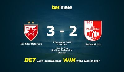 Soi kèo Red Star Belgrade vs Radnicki Nis, tỷ lệ và tip cá cược 06/12/2023