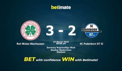Dự đoán, Tỷ lệ cược & Mẹo cá cược Rot-Weiss Oberhausen vs SC Paderborn 07 II 15/03/2025