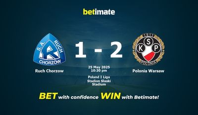 Soi kèo Ruch Chorzow vs Polonia Warsaw, tỷ lệ và tip cá cược 25/05/2025