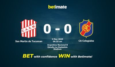 Dự đoán San Martin de Tucuman vs CA Colegiales, tỷ lệ và tip cá cược 02/05/2025