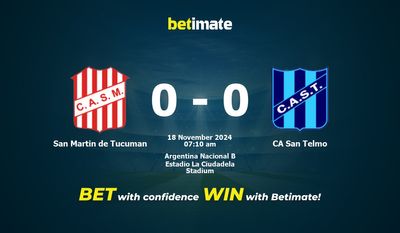 Dự đoán San Martin de Tucuman vs CA San Telmo, Tỷ lệ & Mẹo cá cược 18/11/2024
