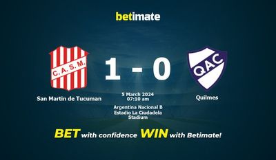 Dự đoán San Martin de Tucuman vs Quilmes, Tỷ lệ & Mẹo cá cược 05/03/2024