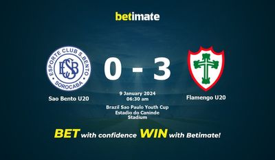 Soi kèo Sao Bento U20 vs Flamengo U20, Tỷ lệ & Mẹo cá cược 08/01/2024