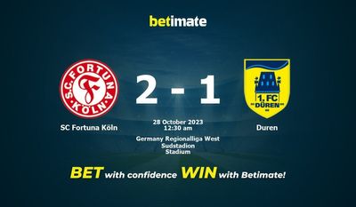 Dự đoán SC Fortuna Köln vs Duren, Tỷ lệ & Mẹo cá cược 27/10/2023