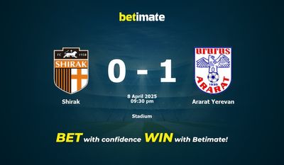 Soi kèo Shirak vs Ararat Yerevan, tỷ lệ và tip cá cược 08/04/2025