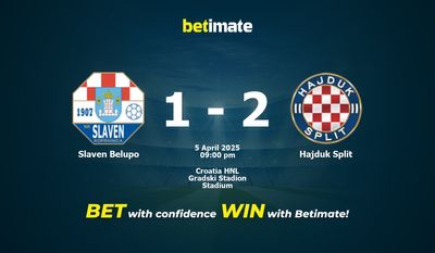Soi kèo Slaven Belupo vs Hajduk, Tỷ lệ & Mẹo cá cược 05/04/2025