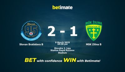 Soi kèo Slovan Bratislava B vs MSK Zilina B, Tỷ lệ & Mẹo cá cược 09/03/2025