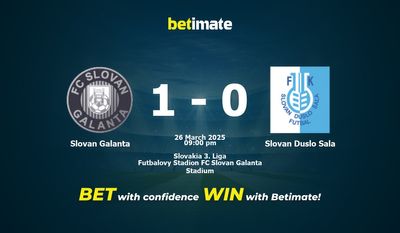 Soi kèo Slovan Galanta vs Slovan Duslo Sala, tỷ lệ và tip cá cược 26/03/2025