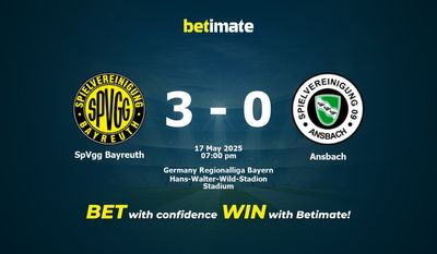 Dự đoán SpVgg Bayreuth vs Ansbach, Tỷ lệ cược & Mẹo cá cược 05/17/2025