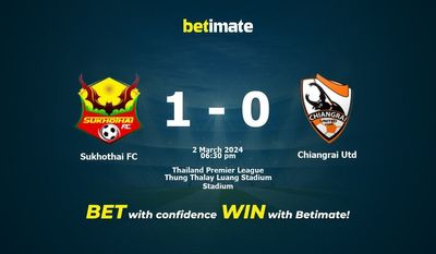 Soi kèo Sukhothai FC vs Chiangrai Utd, tỷ lệ và tip cá cược 02/03/2024