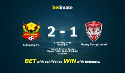 Dự đoán, Tỷ lệ cược & Mẹo cá cược Sukhothai FC vs Muang Thong United 02/02/2025